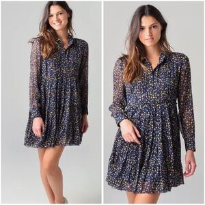 Zadig & Voltaire Lightweight Chiffon Rapidy Crinkle Print Etoiles Dress Sz L NWT